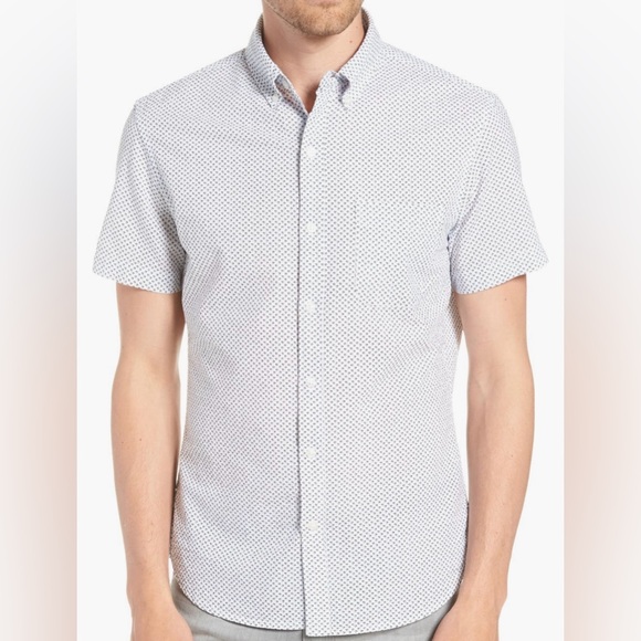 BONOBOS Slim Fit Short Sleeve Button-Up Shirt Size Large - Picture 4 of 6